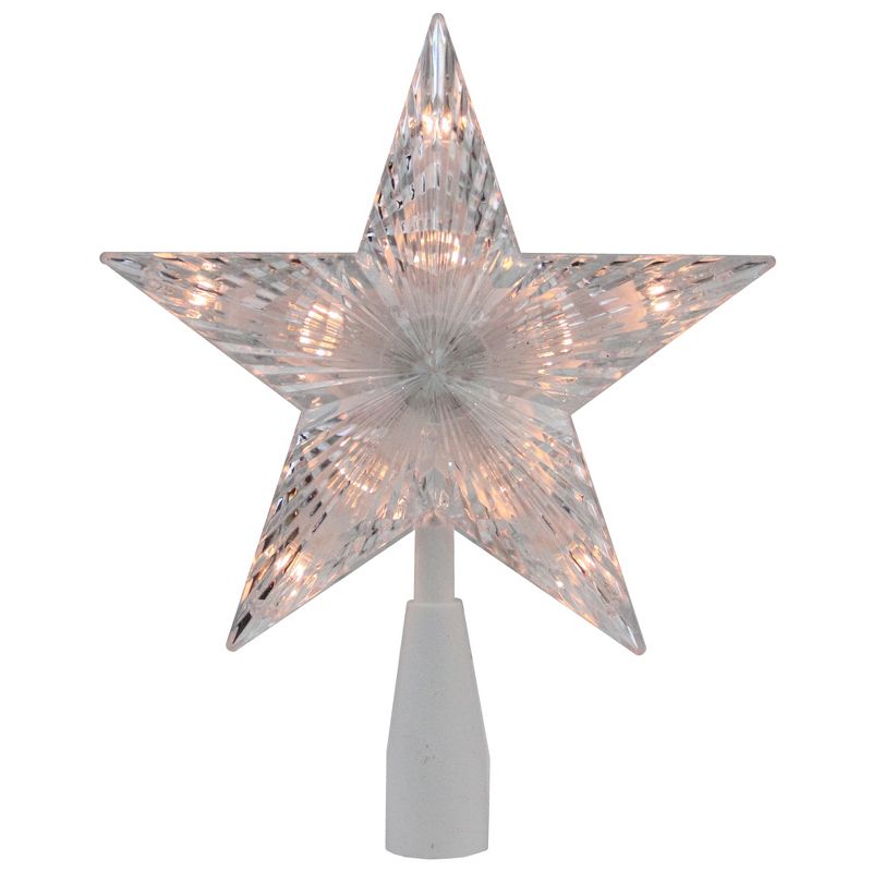 Northlight 7.25" Clear 5-Point Star Traditional Christmas Tree Topper- Clear Lights, 1 of 6