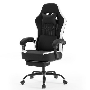 Gulches Computer game chair lumbar support, adjustable height with armrests and headrests, 360° rotating wheels - 1 of 4