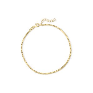 Pure Collection by Ross-Simons Italian 2mm 18kt Gold Vermeil Bead-Chain Anklet Size 9 - 1 of 4