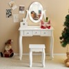 KTMBDW Kids Vanity Table and Chair Set, Girls Vanity Set with Stool and Mirror, Makeup Dressing Princess Table with 3 Drawer for Little Girls - 2 of 4