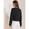 INSPIRE CHIC Women's Cropped Tweed Long Sleeve Button Down Fall Winter Work Business Blazer - 4 of 4