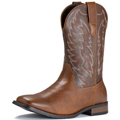 IUV Western Boots Wide Square Toe Western Retro Boot Black/Brown