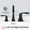 PAGED 8 Inch Widespread Bathroom Faucet 2-Handle Sink Faucet 3 Hole Lavatory Faucet with Pop Up Drain Assembly and Water Supply Hoses - 3 of 4