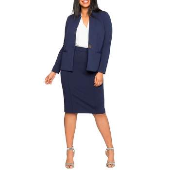 ELOQUII Women's Plus Size The Ultimate Stretch Suit Pencil Skirt