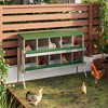 10 Compartment Chicken Nesting Box – Durable Metal with Secure Lid & Perch, Versatile Wall Mount or Free Standing Design for Comfortable Hen Laying - 2 of 4