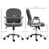 RISOKEYS Home Office Chair: Stylish Button-Tufted Desk Chair with Adjustable Height, 360° Swivel Wheels & Padded Armrests -for Home Office - 3 of 4