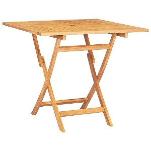 vidaXL Folding Patio Table, 33.5"x33.5"x29.9" Solid Teak Wood - 1 of 4