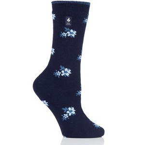 Heat Holders® Women's Floral ULTRA LITE™ Socks | Thermal Yarn | Lightweight Winter Socks Tight Fit Shoes | Warm + Soft, Hiking, Cabin, Cozy at Home Socks | 3X Warmer Than Cotton - 1 of 1