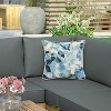 Outdoor Decor by Commonwealth Aqua Geo Flower Print Outdoor Pillow Cover 18" x 18" Multi (Cover Only) - 2 of 4