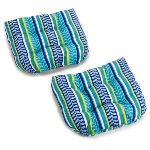 Blazing Needles, 19-inch U-Shaped Outdoor Spun Polyester Tufted Dining Chair Cushion (Set of 2) - 1 of 1
