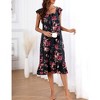 Womens Nightgowns Sleeveless Lounge Maxi Dress with Ruffle Hem Square Neck Cap Sleeve Pajama Dress for Lady - image 3 of 4