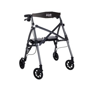 Stander Wonder Rollator, Lightweight 4- Wheel Folding Walker with Seat - 1 of 4