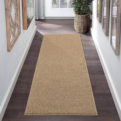 Acekool Brown Washable Area Rug 2x6, Solid Non Slip Low Pile Soft Carpet for Living Room, Bedroom, Kids, Nursery, Stain Resistant