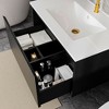 SEVOBAL Bathroom Sinks Wall Mount Vanity Cabinet with Storage Drawers Modern Furniture for Home Use, Black, 29.13"*17.91"*15.75" - 4 of 4