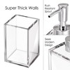 Clear Acrylic Refillable Soap Dispenser with Rust Proof Stainless Steel Pump, Modern Square Liquid Hand Soap Dispenser 12 oz, - Elavain - 3 of 4