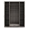 YOOCOZZ Modern 4-Door Freestanding Wardrobe with One Lockable Drawer and Top Cabinets - 4 of 4