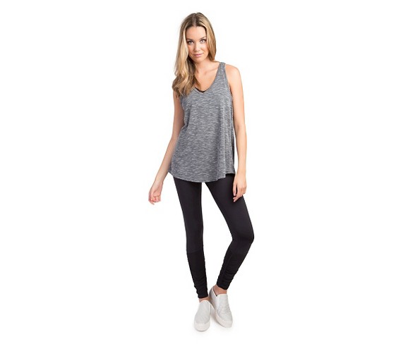 Women's V-Neck Back Tank Slate L - Velvet Rose
