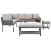 Syemin Patio Seating Sets, Syemin Patio Seating Sets, Outdoor Patio Furniture Sets with Cushion and Backrest, for Lawn Backyard, Gray, - 3 of 4