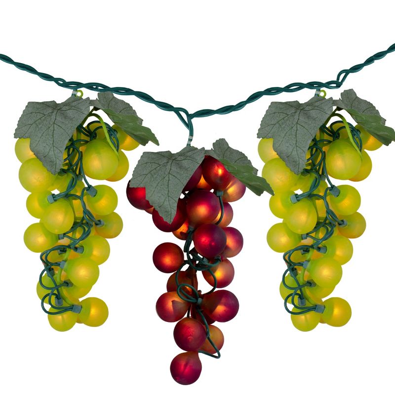 Northlight 100-Count Yellow and Red Grape Clusters Christmas Light - 5ft Green Wire, 1 of 4
