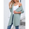 Women's Open Front Cardigan Shirt Casual Long Sleeve Lightweight Sweater Cardigan - 2 of 4