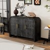 CAVINAS 42" Retro Minimalist Curved Sideboard,Kitchen Storage Cabinets with Gold Handles & Adjustable Shelves,for Living Room & Dining Room - 2 of 4