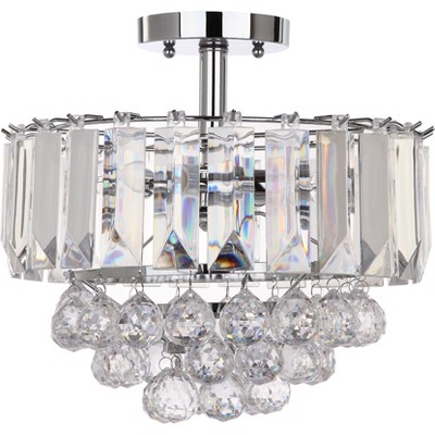 11.8" Vaxcel 3 Lights Flush Mount Chrome/Clear - Safavieh