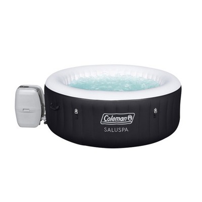 Coleman SaluSpa AirJet 4 Person Round Inflatable Hot Tub Outdoor Spa with 120 Soothing AirJets, Cover, and Type VI Filter Cartridge (12 Pack), Black