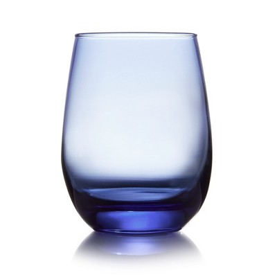 Tidal Blue 15.25 oz Stemless Wine Glass Set of 12