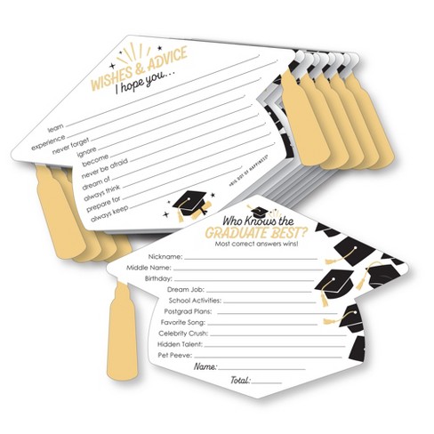 Big Dot of Happiness Goodbye High School, Hello College - Shaped Fill-in Invitations - Graduation Party Invitation Cards with Envelopes - Set of 12