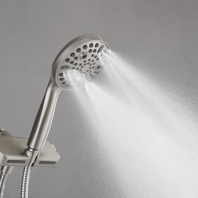 Brushed Nickel Dual Shower Head with Handheld and Filter