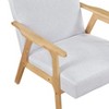 NicBex 1pc Accent Chair with Solid Rubberwood Frame Lounge Chair Reading Chair Comfy Chair Home Furniture for Living Room, Gray,Natural - 3 of 4