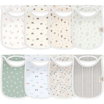 KeaBabies 8-Pack Hallo Baby Drool Bibs , Baby Bibs for Boys, Girls, Pull-on Bibs for Baby Boy, Baby Girl, Baby Bib Unisex