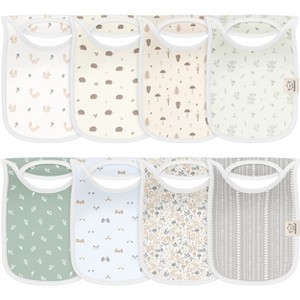 KeaBabies 8-Pack Hallo Baby Drool Bibs , Baby Bibs for Boys, Girls, Pull-on Bibs for Baby Boy, Baby Girl, Baby Bib Unisex - 1 of 4