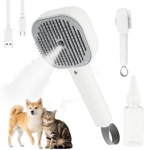 BABYYER 3 in 1 Pet Steam Brush, Auto Cleaning Dog Cat Hair, Removal Comb Rechargeable Cat Grooming Brush for Long and Short Hair - 1 of 4