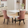 CAVINAS Dining Chairs with PU & Velvet Upholstered Backrest, Nailhead Trim & Triple Elastic Seat Cushion, Set of 2 - 3 of 4