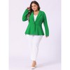 Women's Plus Size High-Low HemButton Work Elegant Peplum Blazers - Agnes Orinda - 3 of 4