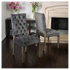 Set of 2 Saltillo New Velvet Dining Chair Charcoal - Christopher Knight Home - image 2 of 4