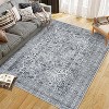 TackView Area Rugs for Living Room Bedroom, Large Washable Rug, Vintage Floral Boho Non Slip & Low Pile - 2 of 4