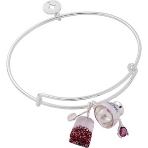 'Spill the Tea' Cup Charm Bracelet, Whimsical Adjustable Bangle with Teacup Design for Stacking - 1 of 4