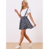 INSPIRE CHIC Women's Plaid Pleated Mini Tartan Overall Skater Suspender Skirt - 3 of 4