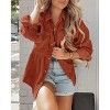 Imily Bela Womens Corduroy Shackets Long Sleeve Casual Tops with Pocket Detail Loose Fit - 2 of 4