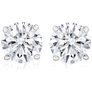 Pompeii3 1 Ct TW Moissanite Studs Available in White or Yellow Gold - 1 of 4