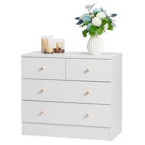 Modern Simple 4-Drawer  Nightstand White - 1 of 4