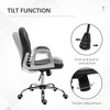 Vynxaria PU Leather Home Office Chair Button Tufted Desk Chair with Padded Armrests Adjustable Height and Swivel Wheels, Black - 3 of 4
