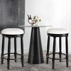 SKRAN 26" 360°Swivel Wooden Bar Stool,Fabric Upholstered Counter Height Barstool Classic American Traditional Design for Kitchen & Dining Room - 2 of 4