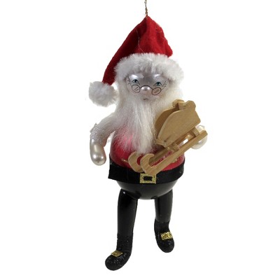 Italian Ornaments 6.5" Toymaker Santa W/ Sled Ornament Italian Christmas  -  Tree Ornaments