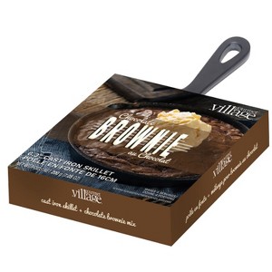 Gourmet du Village Skillet Mix Kit, Sweet Treat or Gift Dessert Mix with 6.2 inch Cast Iron Skillet, Chocolate Brownie - 1 of 4
