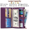 Hachikiko RFID Blocking Vegan Leather Large Capacity Wallet with Checkbook Holder & Credit Card Organizer,Purple - 3 of 4