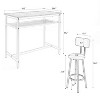 white gold 5-Piece Kitchen Counter Height Table Set, Bar Table with 4 Chairs - 4 of 4