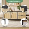 40.9” Rattan Coffee Table with LED Lights, 2 Storage Drawers and 2 Arched Door for Living Room - 2 of 4